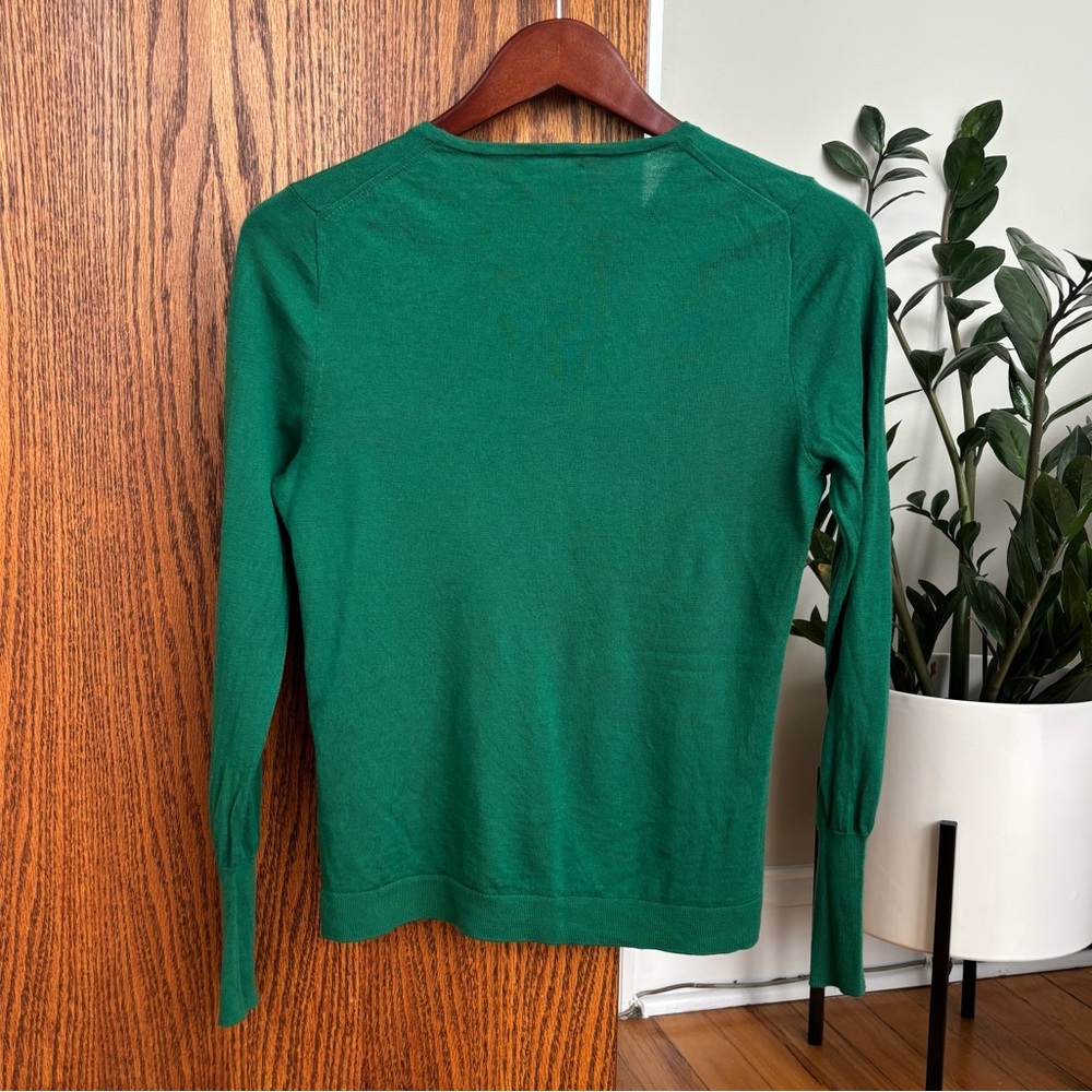 J. Crew Merino Wool Crew Neck Sweater | Kelly Green | Women’s Size M - Picture 2 of 6